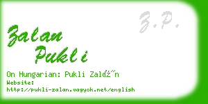 zalan pukli business card